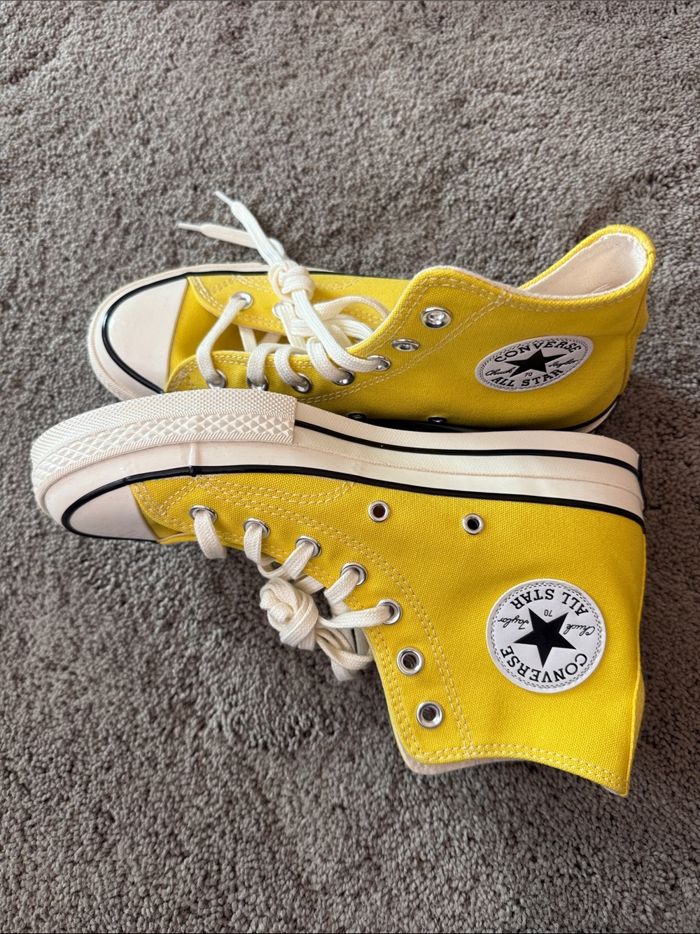 Converse Yellow High Top Canvas Sneakers Men’s Sz 6 New